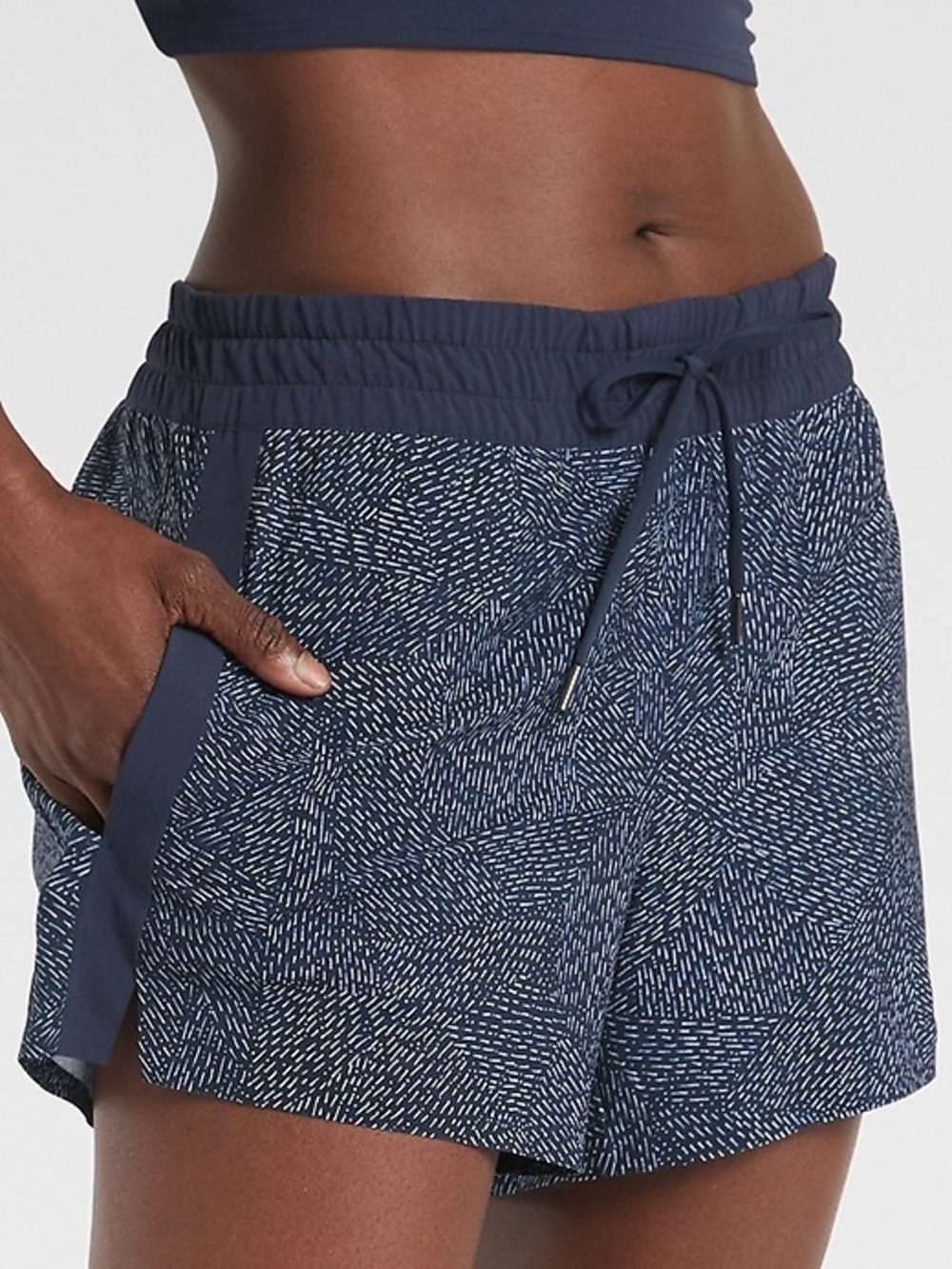 Athleta Women's Navy Printed Baja Athletic Shorts